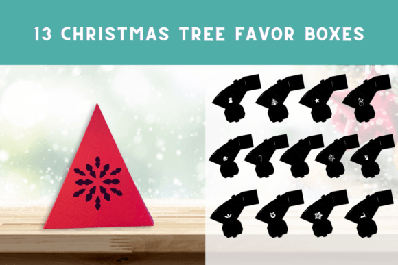 3D Christmas Tree Favor Box SVG Cut File Mini Bundle