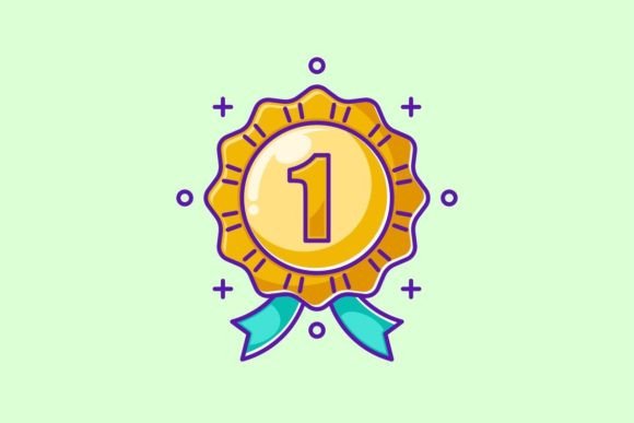 Adorable Victory: Cute Winner Symbols Cartoon for Joyful Designs