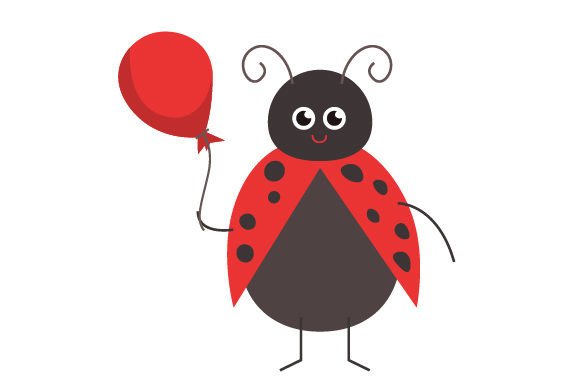 Spring Lady Bug Holding a Balloon: A Font for Joyful Design