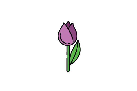 Spring Tulips Icon: A Fresh Take on Botanical Typography