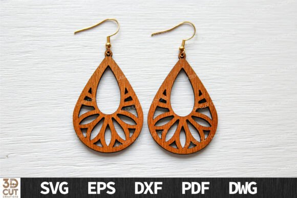 Teardrop Petal Burst Earrings SVG: Crafting Elegance