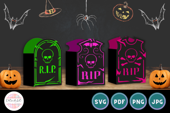 Tombstone Halloween Treat Boxes: A Spooky and Cute Mini Bundle for DIY Fun